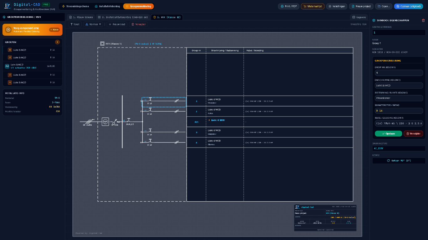 Groepenverklaring in Digital-CAD