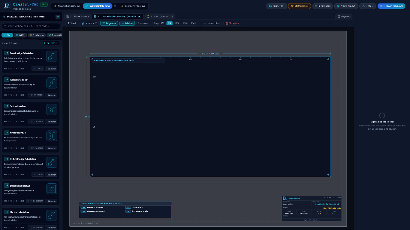 Installatietekening in Digital-CAD